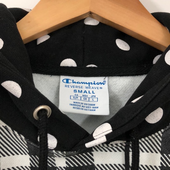 CHAMPION small black and white hoodie sweater - Picture 5 of 16